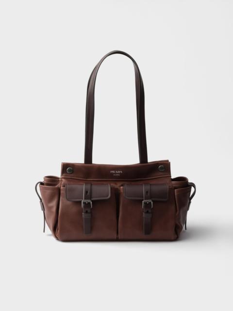 Prada Route medium leather tote bag