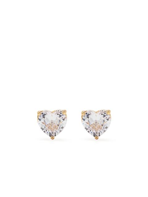 crystal heart-stud earrings