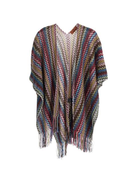 chevron fringed cape