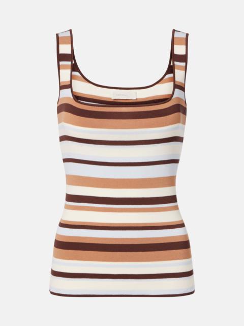 Enya striped knitted cotton-blend top