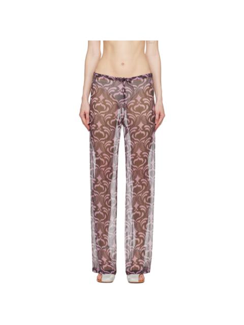 Black & Pink Printed Trousers