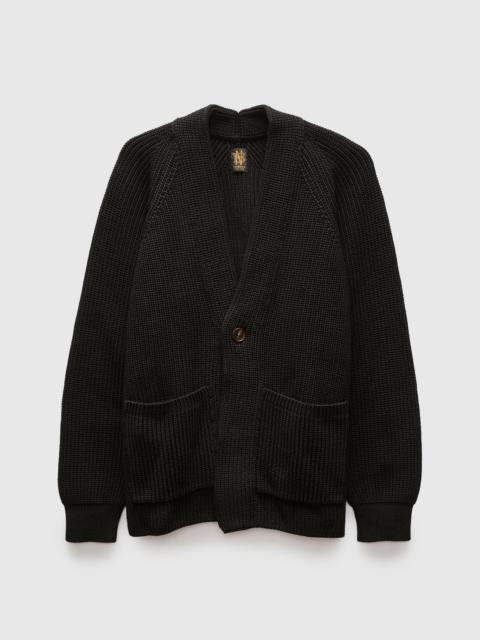 Signature Knit Cotton Cardigan in Black