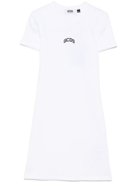 logo-embroidered mini dress