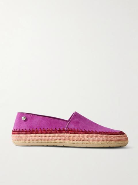 + Paula's Ibiza Rio Raffia-trimmed Suede Espadrilles