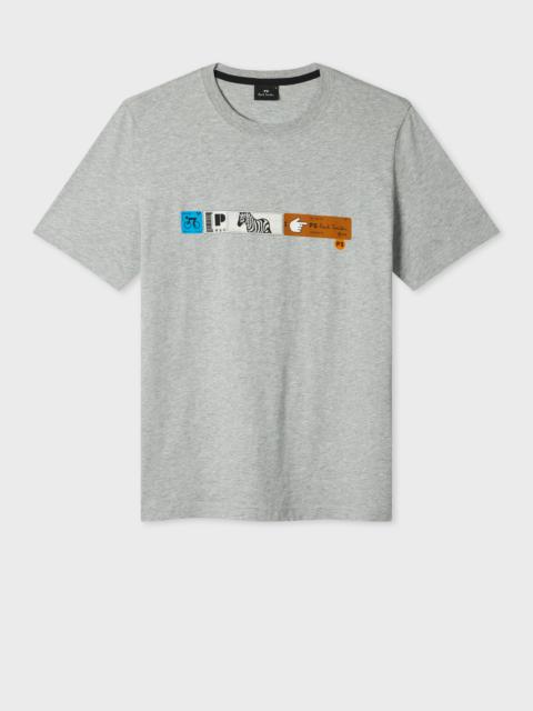 Grey Marl 'Tickets' Print T-Shirt