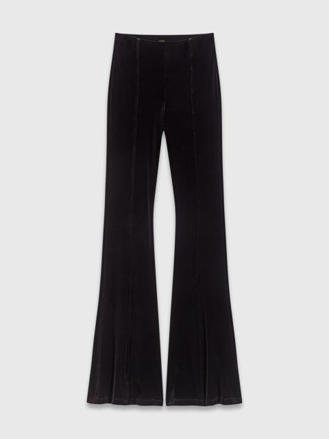 Stretch velour trousers