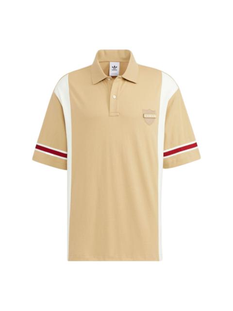adidas originals Modern Collegiate Short Sleeve Polo Shirt 'Beige Tone' HS2012