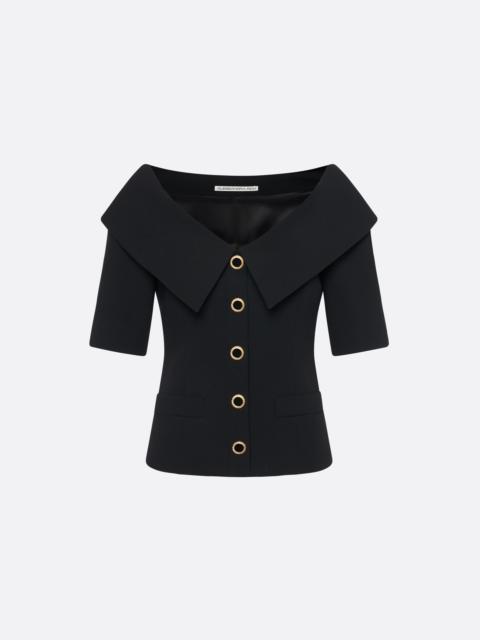 WOOL CRÊPE OFF-SHOULDER JACKET