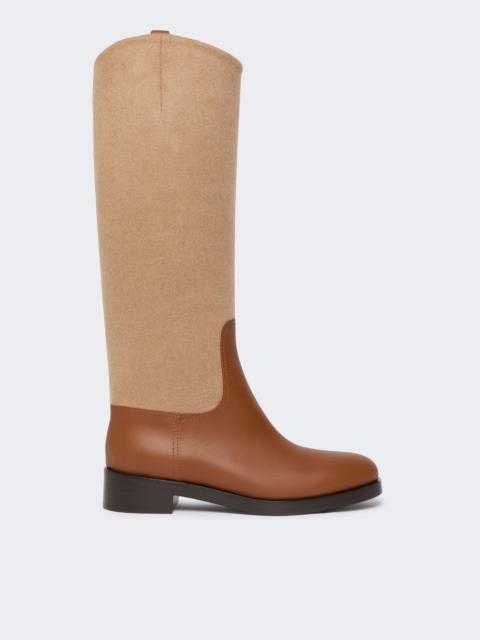 CAVALIEREWK Camel and leather boots
