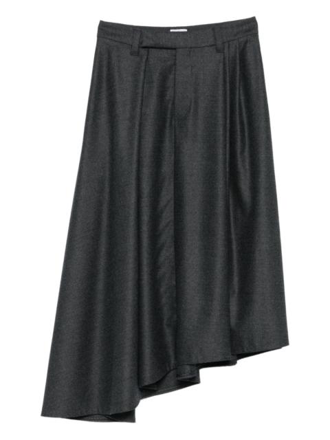 pleated asymmetric skirt