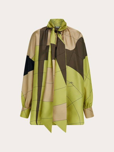 Silk shirt with sash