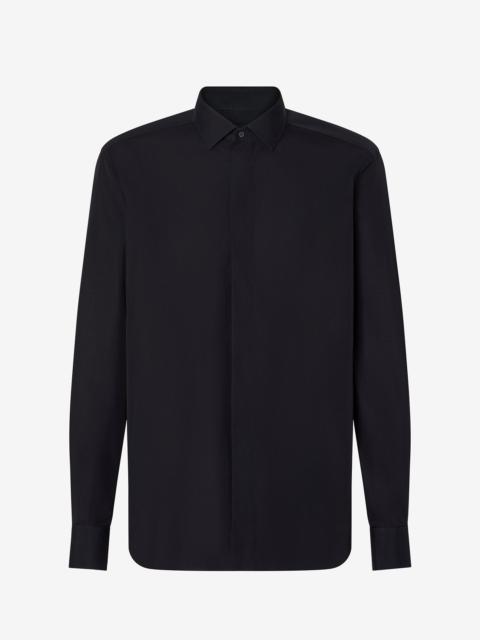 Black cotton poplin shirt
