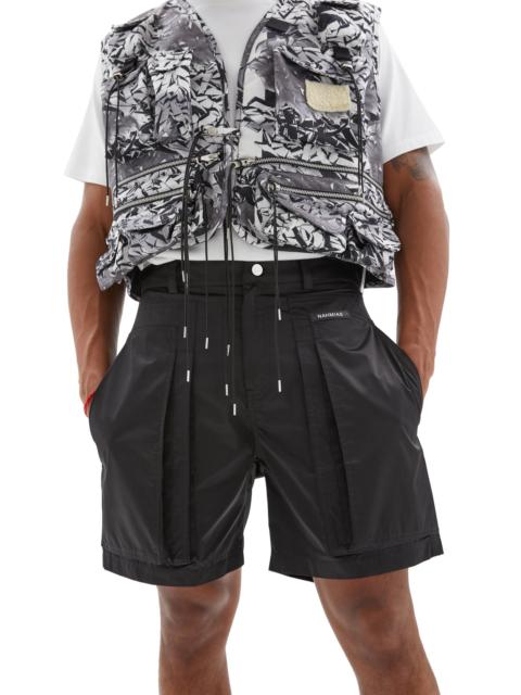 NYLON CARGO SHORTS (BLACK)
