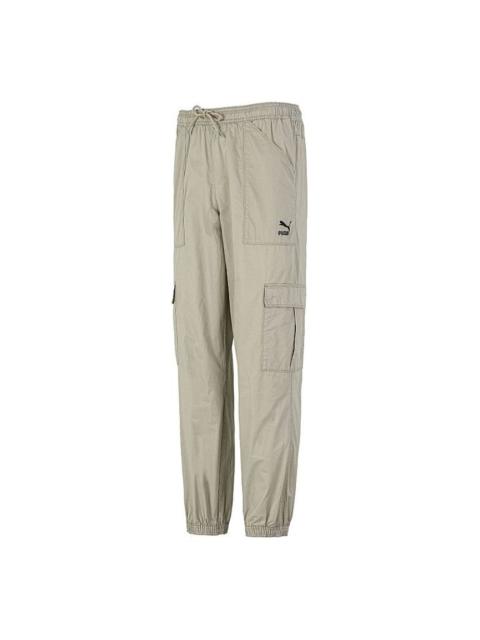 PUMA Woven Cargo Bundle Feet Casual Long Pants Creamy White 533101-42