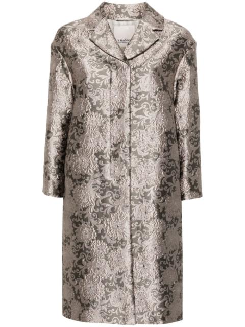 Effige floral-jacquard coat
