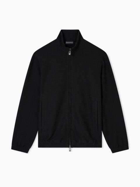 ASV FULL-ZIP SWEATSHIRT IN LYOCELL-BLEND JACQUARD JERSEY