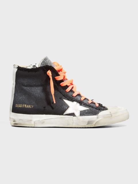 Francy Penstar Canvas High-Top Sneakers - Crystal Tongue, Laminated Star,  Suede, List Multifoxings