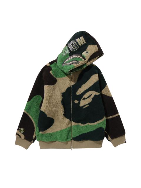 BAPE Mega ABC Camo Shark Boa Hoodie 'Green'