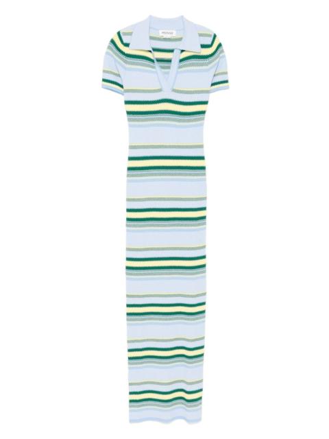 striped jacquard maxi dress
