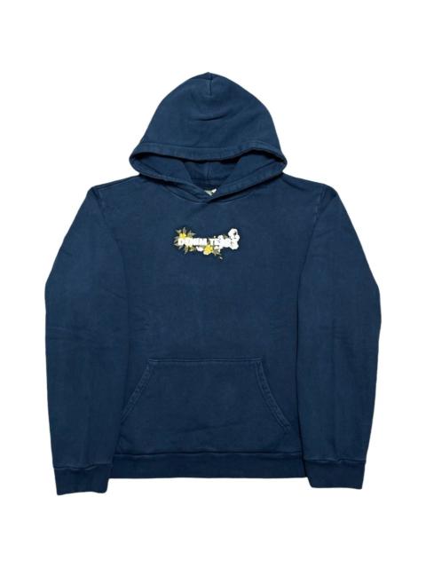 embroidered floral logo hoodie