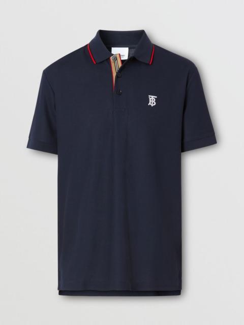 Icon Stripe Placket Cotton Piqué Polo Shirt