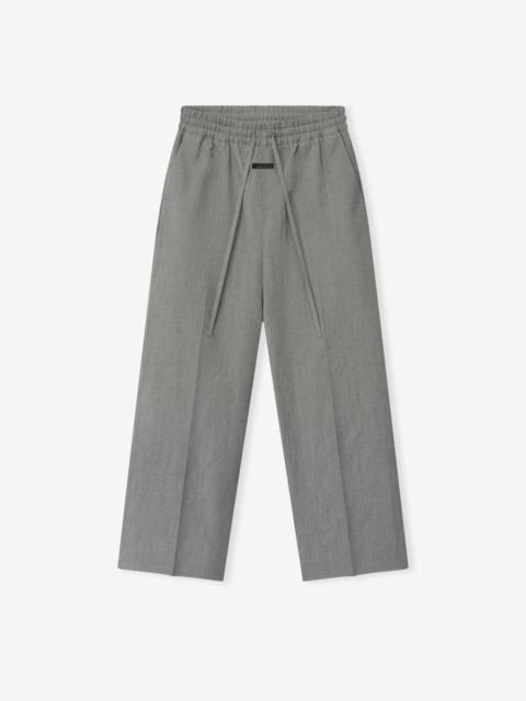 Wool Linen Wide Leg Drawstring Pants