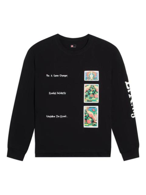 Li-Ning x Rooovie Graphic Long Sleeve T-shirt 'Black' AHSSB19-2