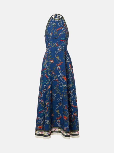 Cove printed halterneck maxi dress