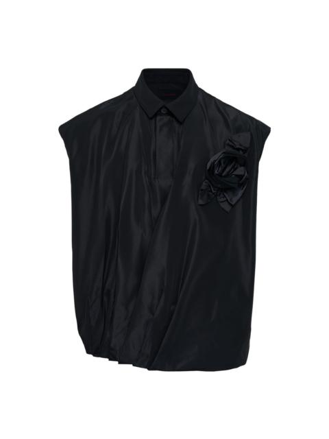 Draped Bubble Hem Pressed Rose Top