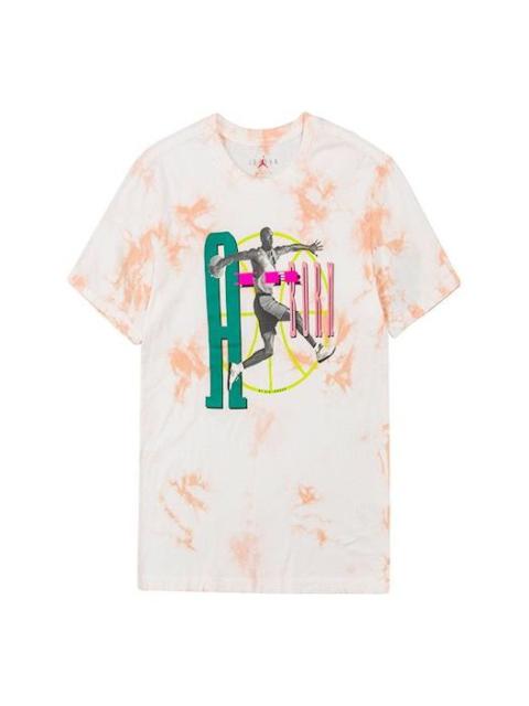 Air Jordan Washed Printing Breathable Round Neck Pullover Short Sleeve White AQ3756-100