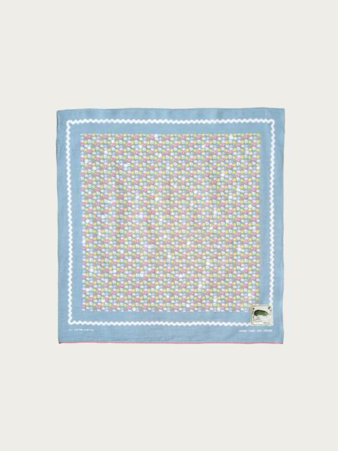 Fastcolor Selvedge Bandanna (SKULL & FLOWER) - Sax