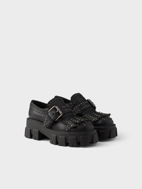 Monolith studded leather loafers