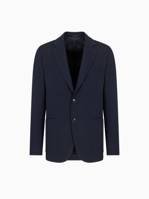 UPTON LINE SINGLE-BREASTED JACKET IN VIRGIN WOOL CANNETÉ