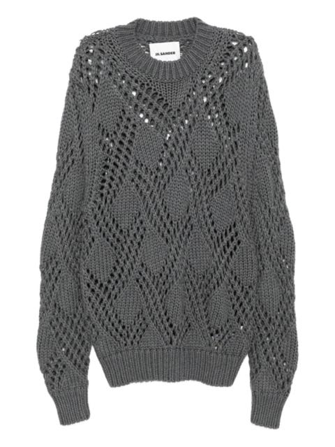 lace-trimmed wool jumper