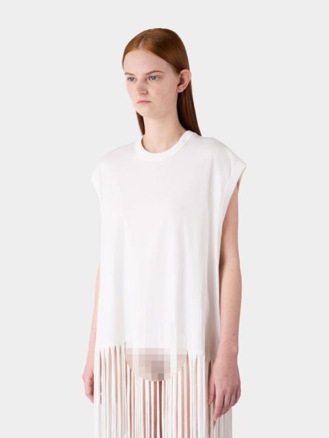 FRINGED TANK TOP / off white