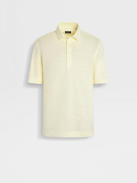 LIGHT YELLOW OASI LINO POLO SHIRT