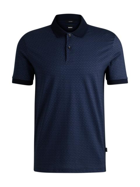 MERCERIZED-COTTON POLO SHIRT WITH TWO-TONE MONOGRAM PRINT