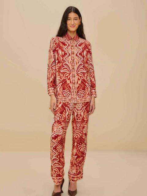 Tropical Tapestry Red Pajama Pants