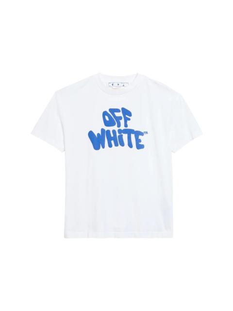 OFF-WHITE Women's 70s Type Logo Casual S/S T-shirt White/Blue