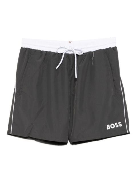 logo-printed swim shorts
