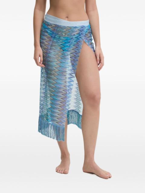 zigzag fringed pareo