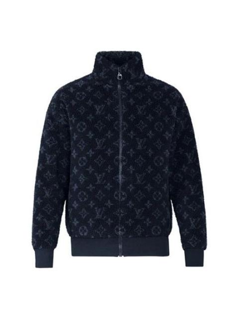 LOUIS VUITTON LV Monogram Jacquard Fleece Zip-Through Jacket Blue 1A8ECV