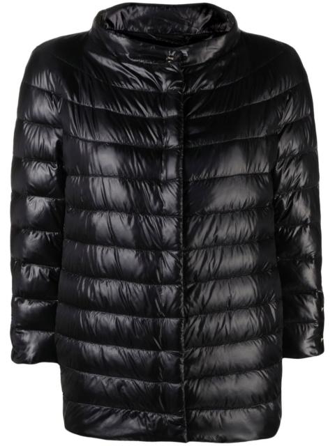 mock-neck quilted puffer jacket