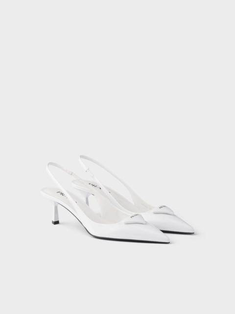 Patent leather slingback pumps