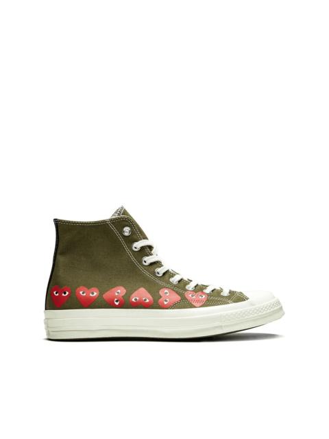 x Comme Des Garçons Play Chuck 70 Hi "Multi Hearts Green" sneakers