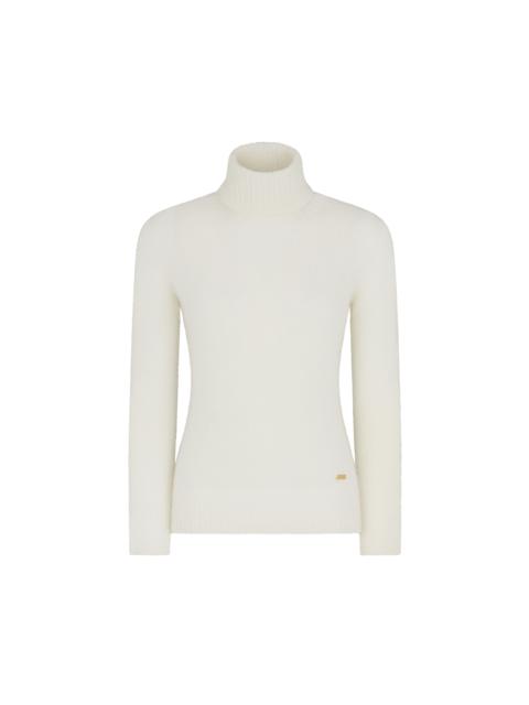 SEAMLESS CASHMERE SILK KNIT TURTLENECK TOP