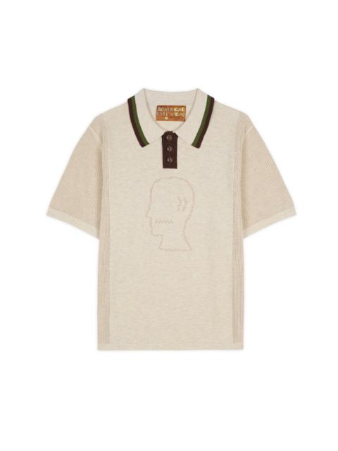 Logo Head Pointelle Polo - Natural