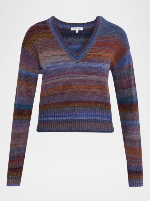 Diora Stripe V-Neck Sweater