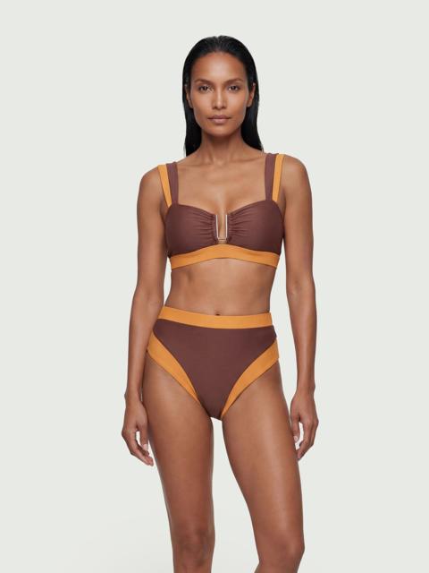 Contrast Trim High Cut Bikini Bottom