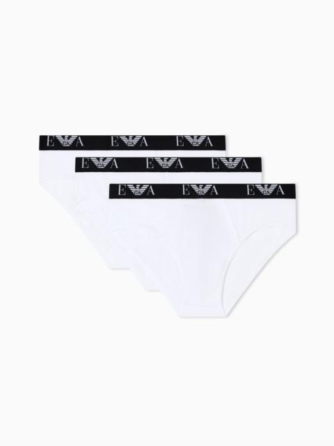 THREE-PACK OF STRETCH JERSEY BRIEFS WITH EA LOGOBAND